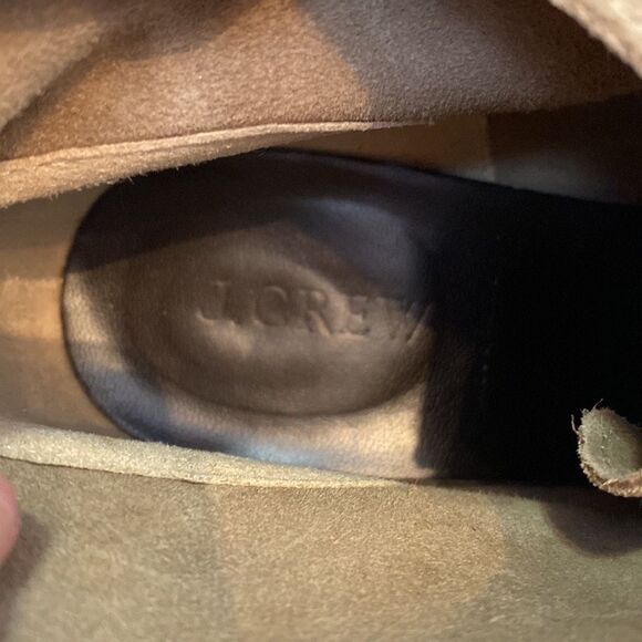 J.Crew Suede Desert Wedge Booties Taupe Tan Ankle Minimalist Classic Neutral - Picture 6 of 9